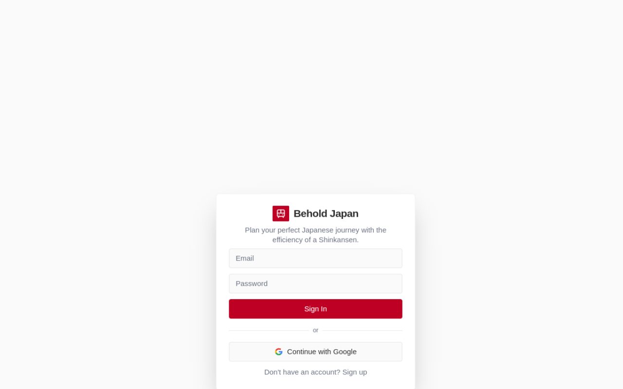 Behold Japan homepage preview